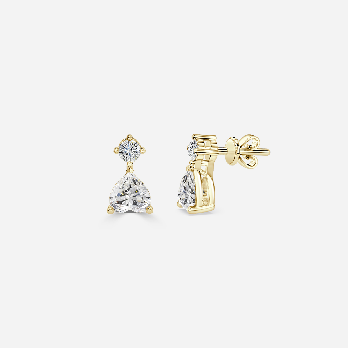 classic diamond earrings in gold with diamonds