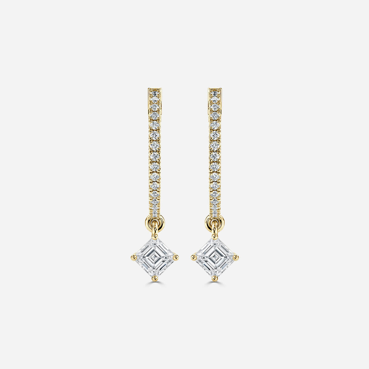 classic diamond earrings in gold with diamonds