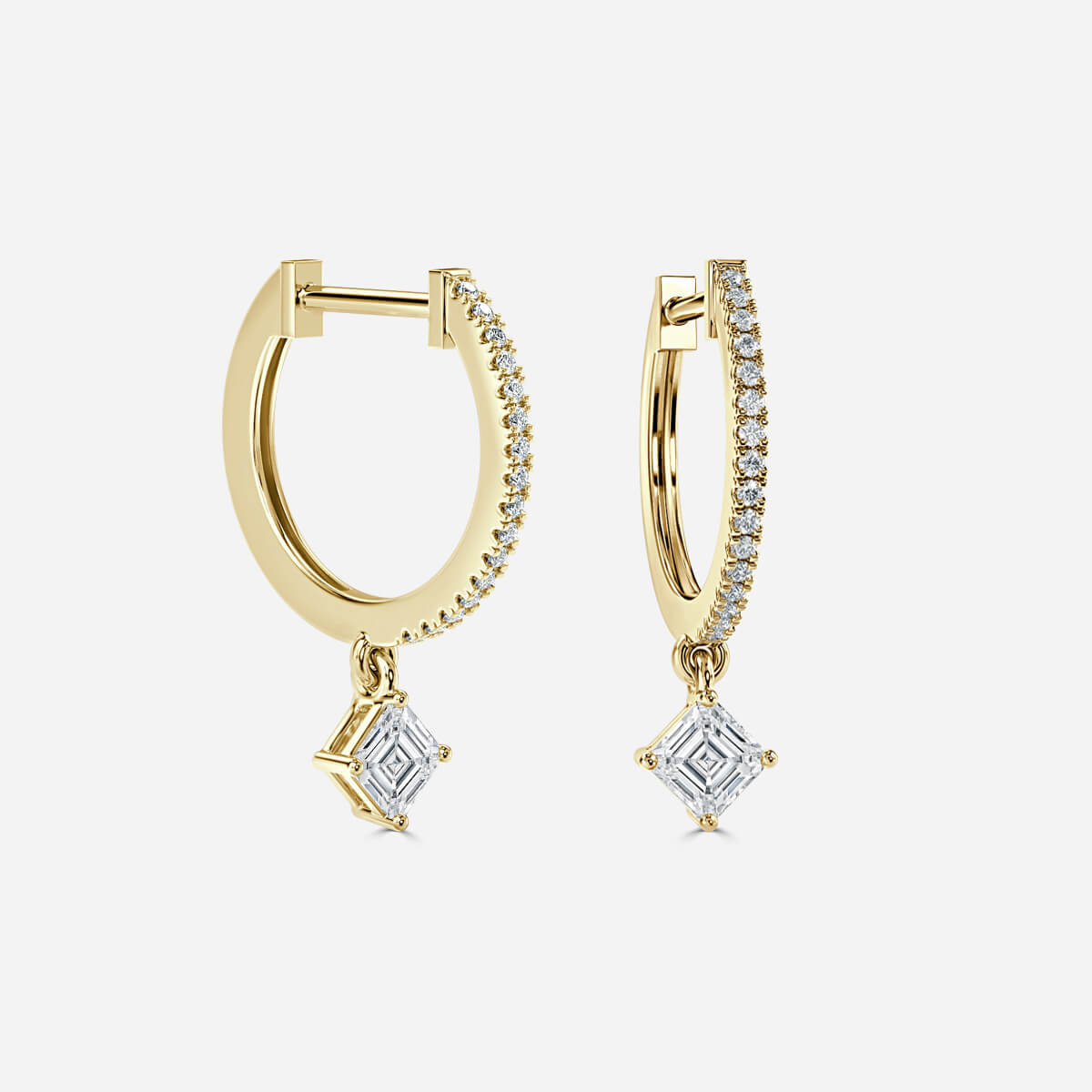 classic diamond earrings in gold with diamonds