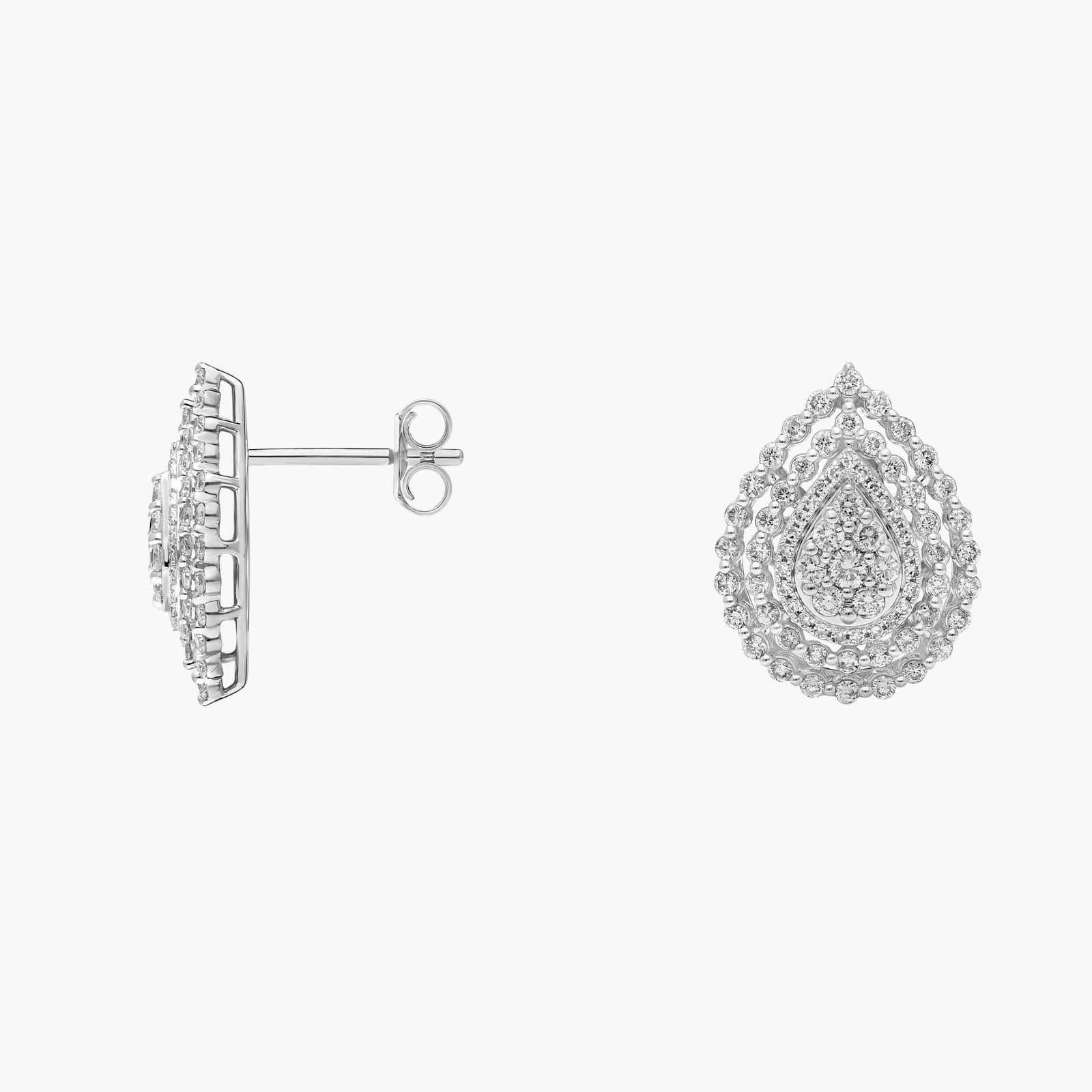 halo diamond earrings in gold with diamonds