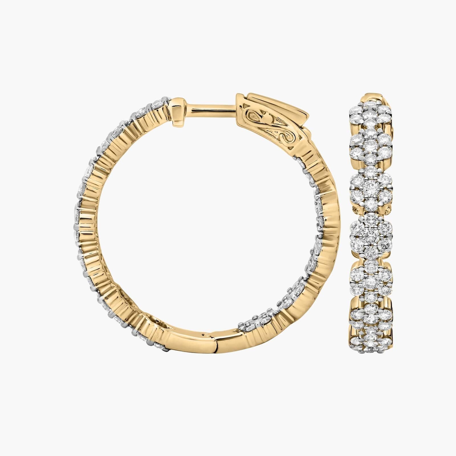 eternity diamond earrings in gold with diamonds