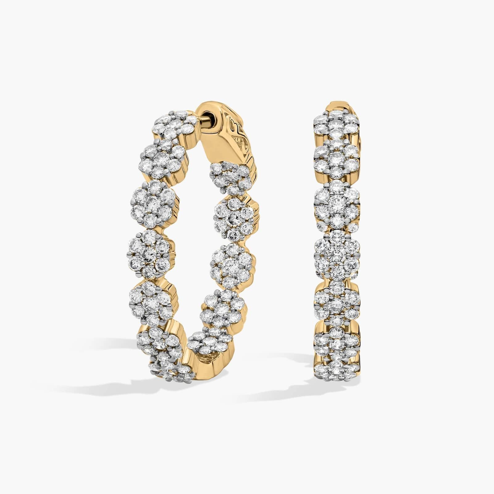 eternity diamond earrings in gold with diamonds