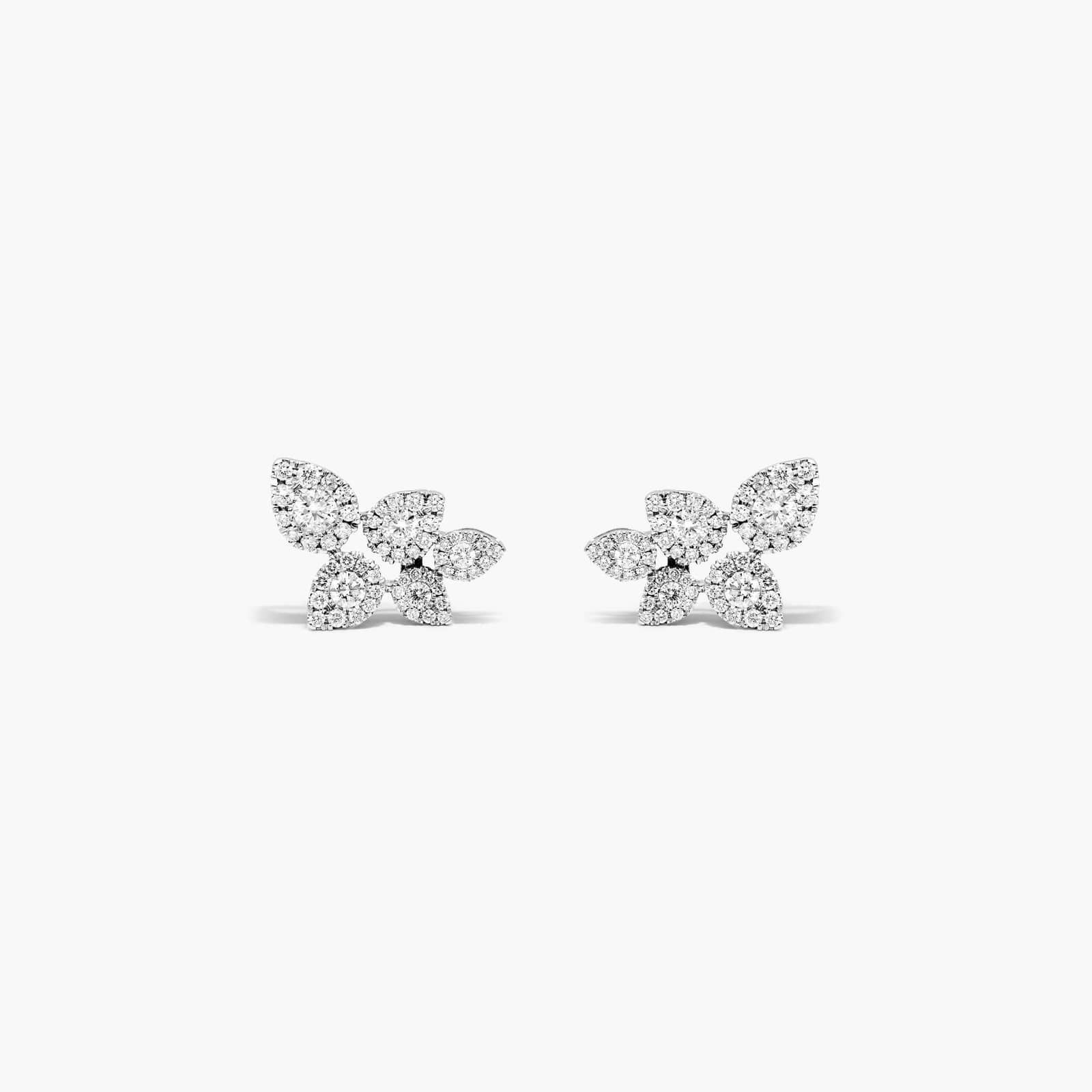 halo diamond earrings in gold with diamonds