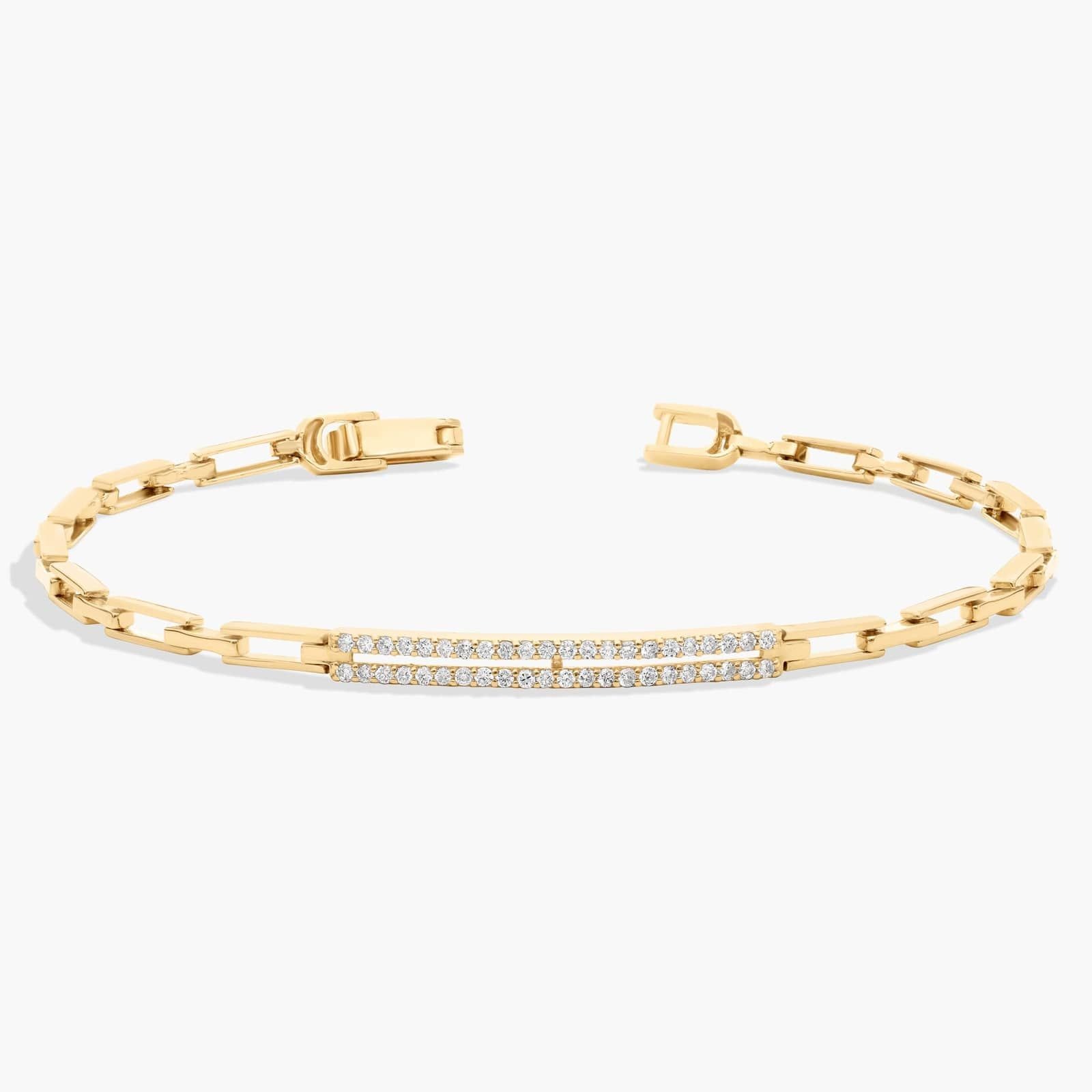 pave diamond bracelet in gold with diamonds