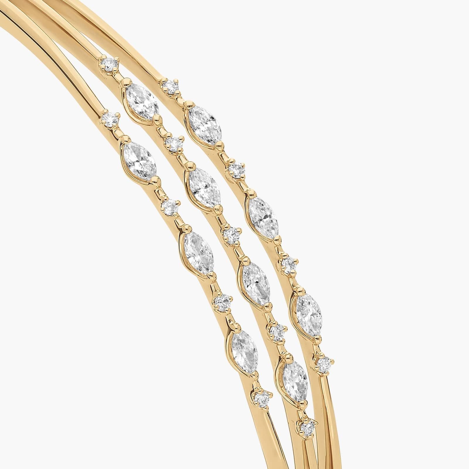 round diamond bracelet in gold with diamonds