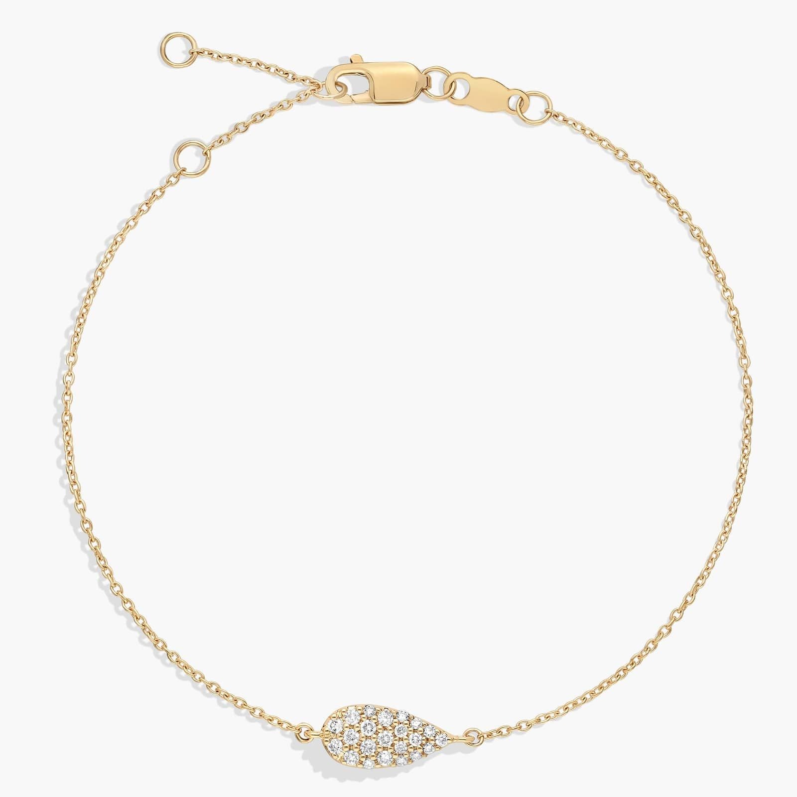 pear diamond bracelet in gold with diamonds