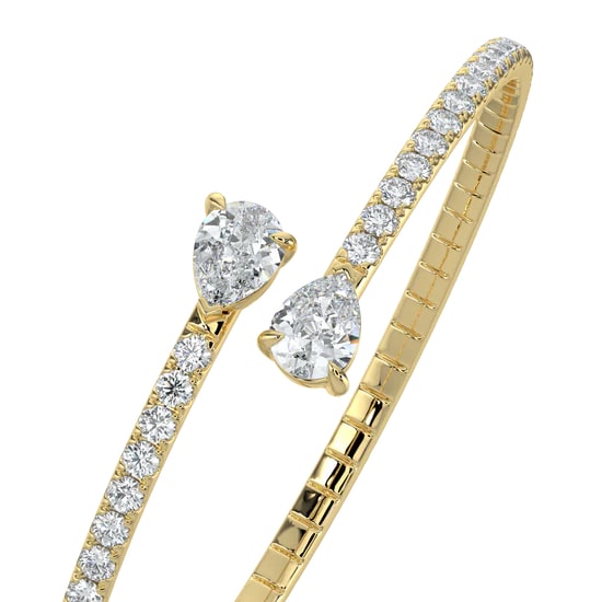 pear diamond bracelet in gold with diamonds