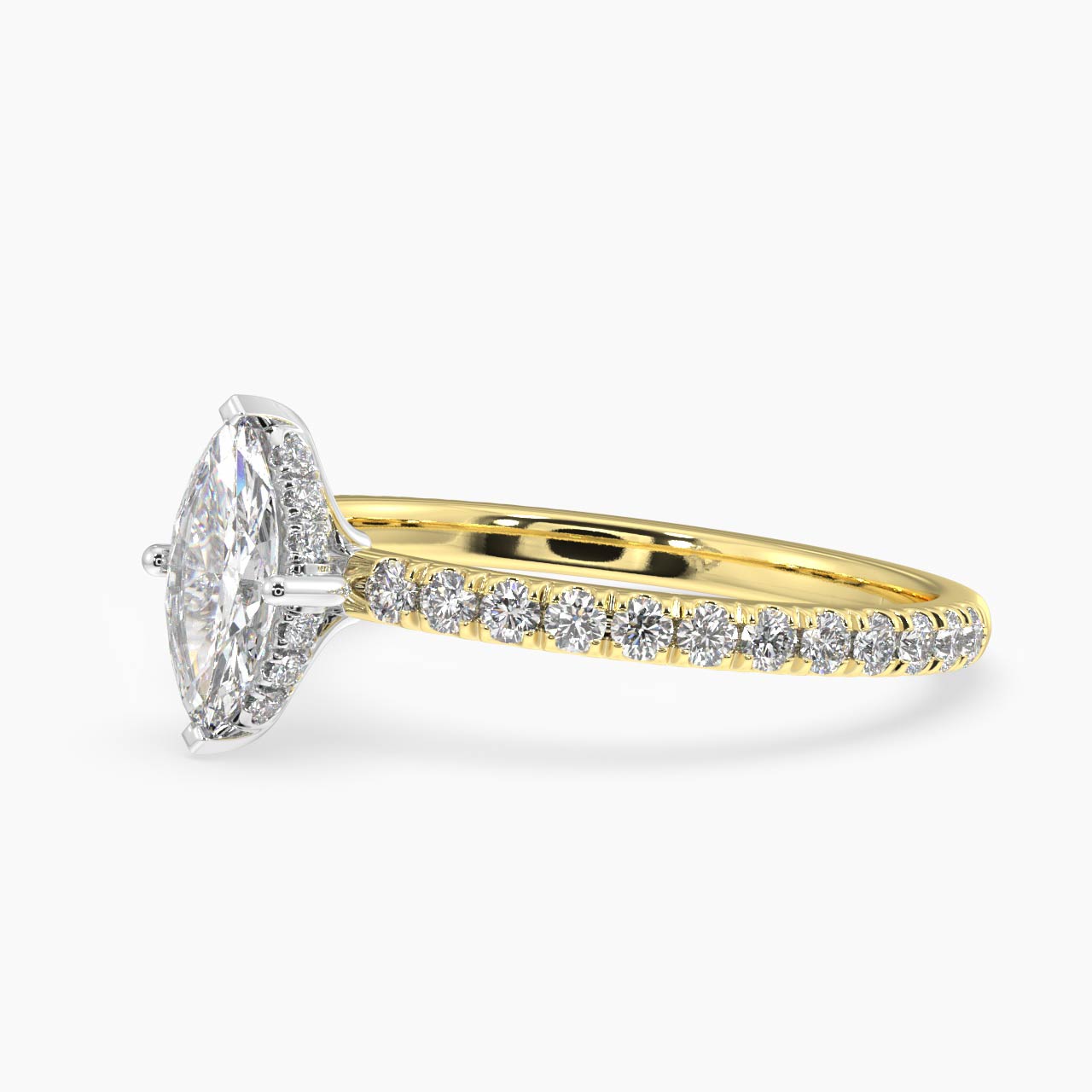 halo diamond ring in gold with diamonds