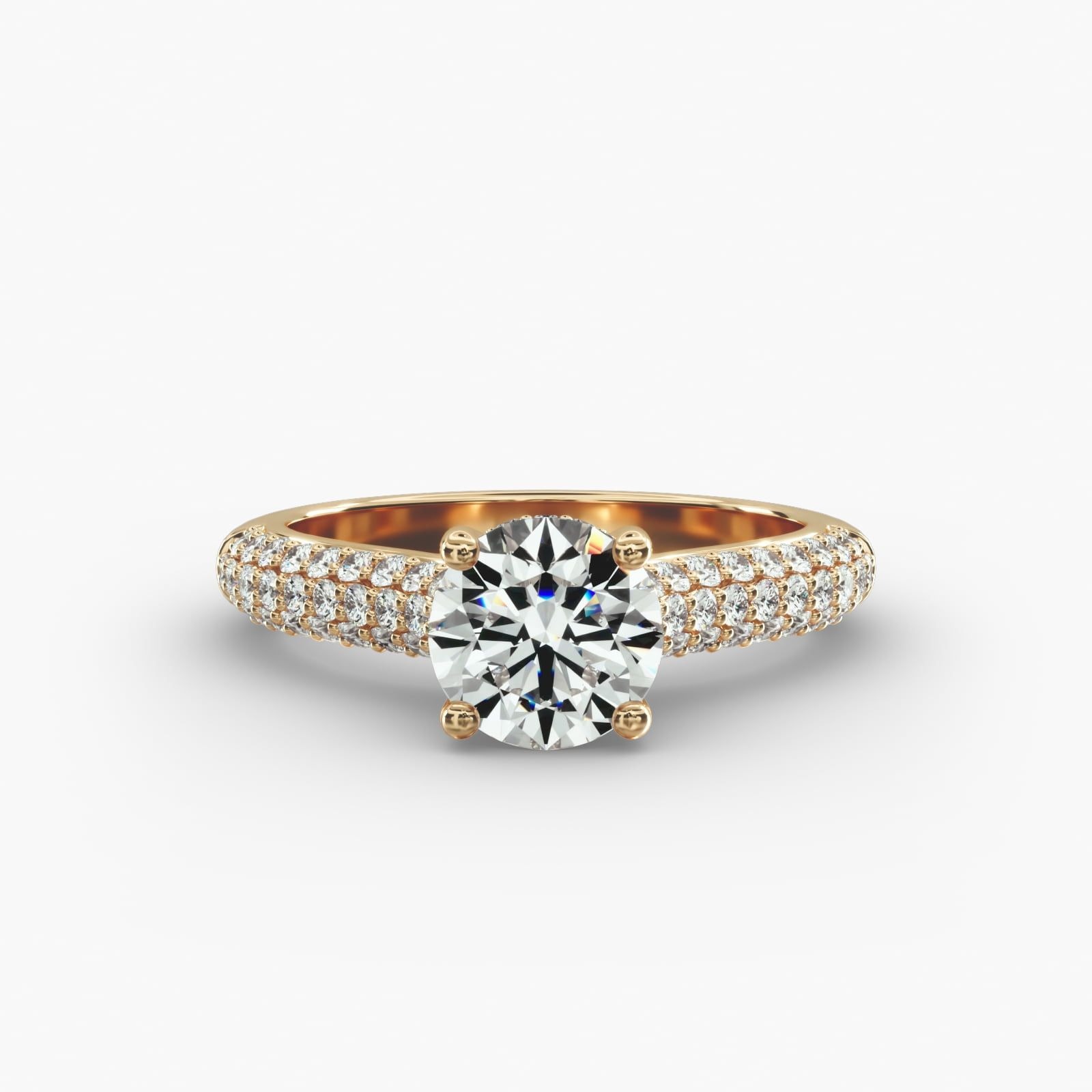 halo diamond ring in gold with diamonds