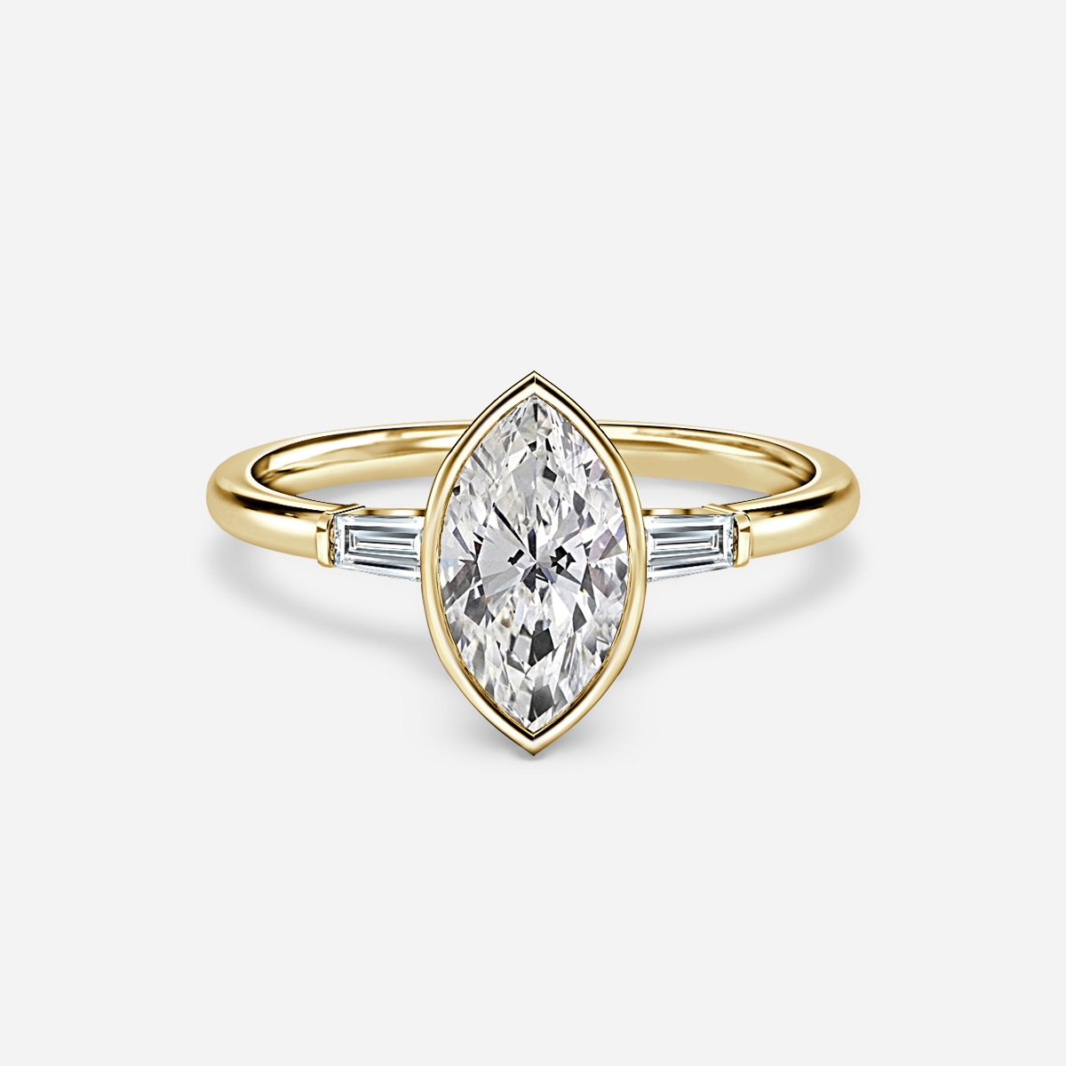 marquise diamond ring in gold with diamonds