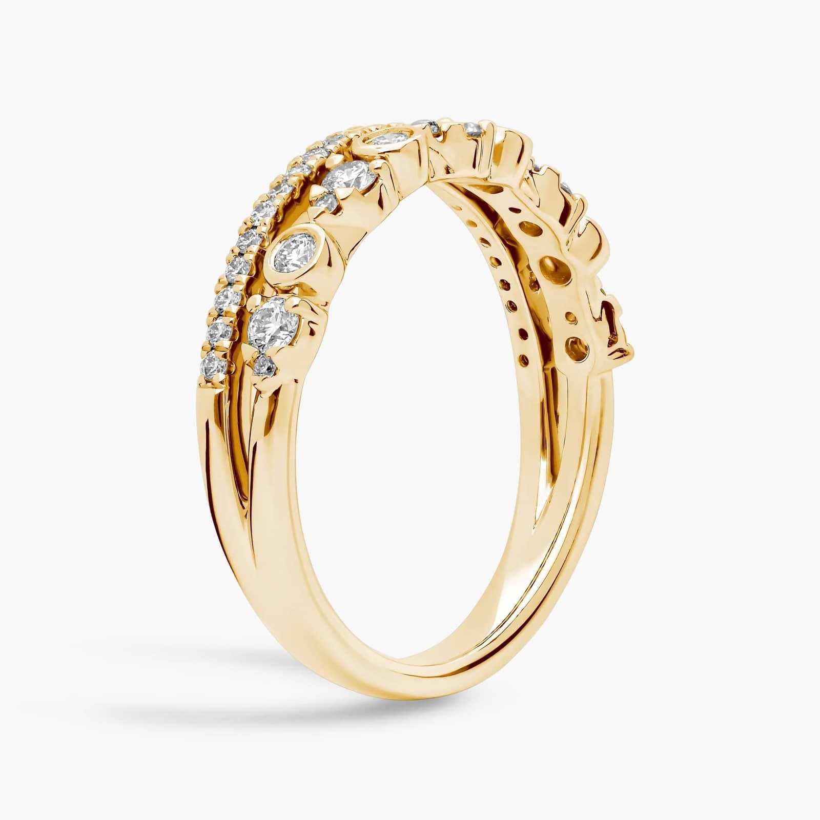classic diamond ring in gold with diamonds