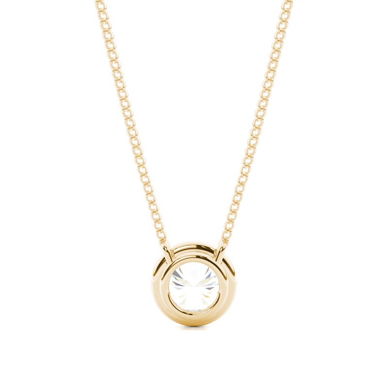 round diamond pendant in gold with diamonds