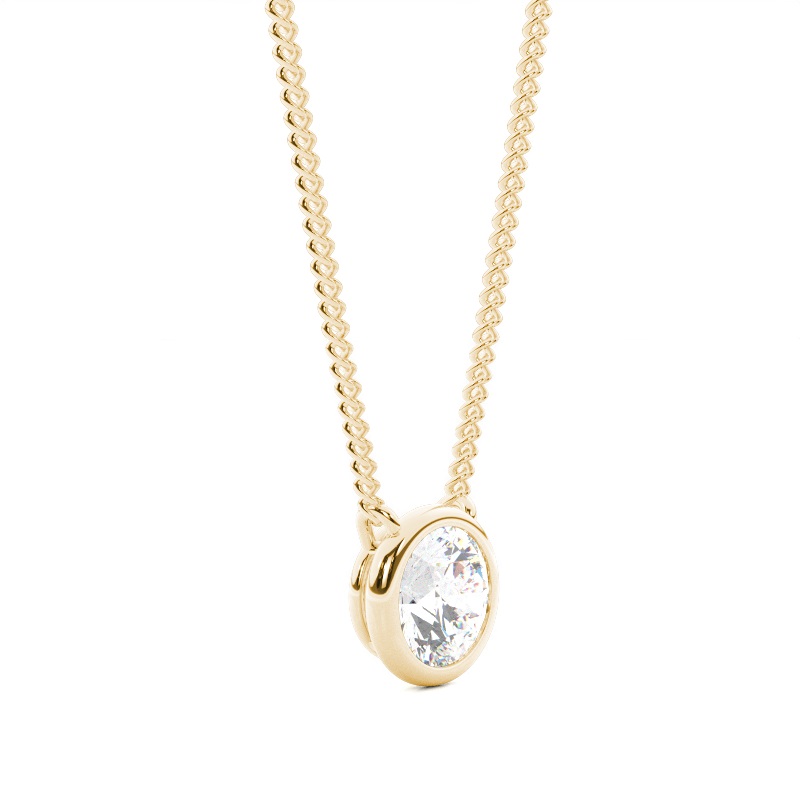 round diamond pendant in gold with diamonds