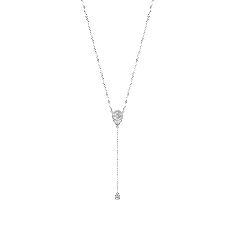 pear diamond pendant in gold with diamonds