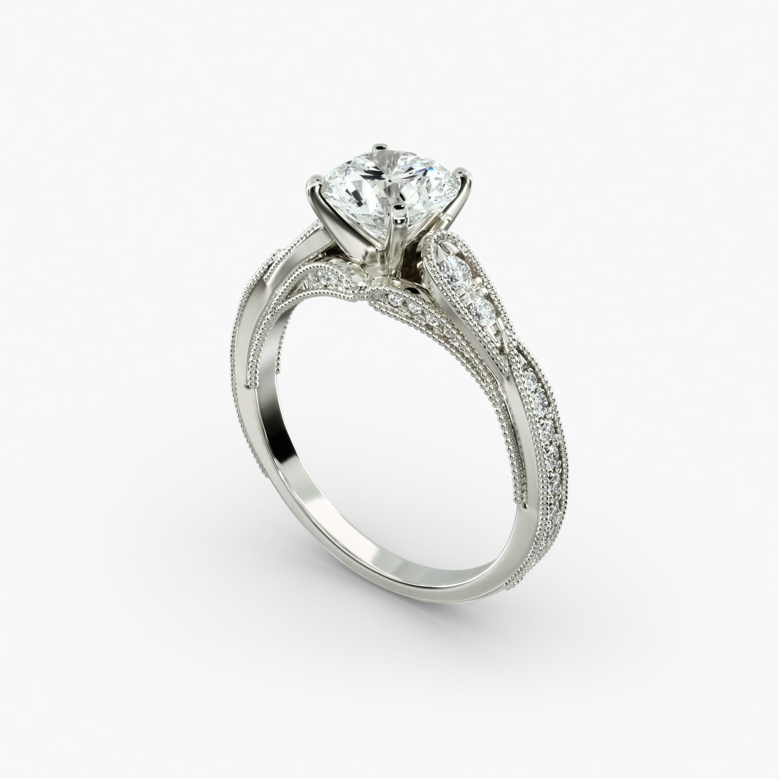 classic diamond ring in gold with diamonds