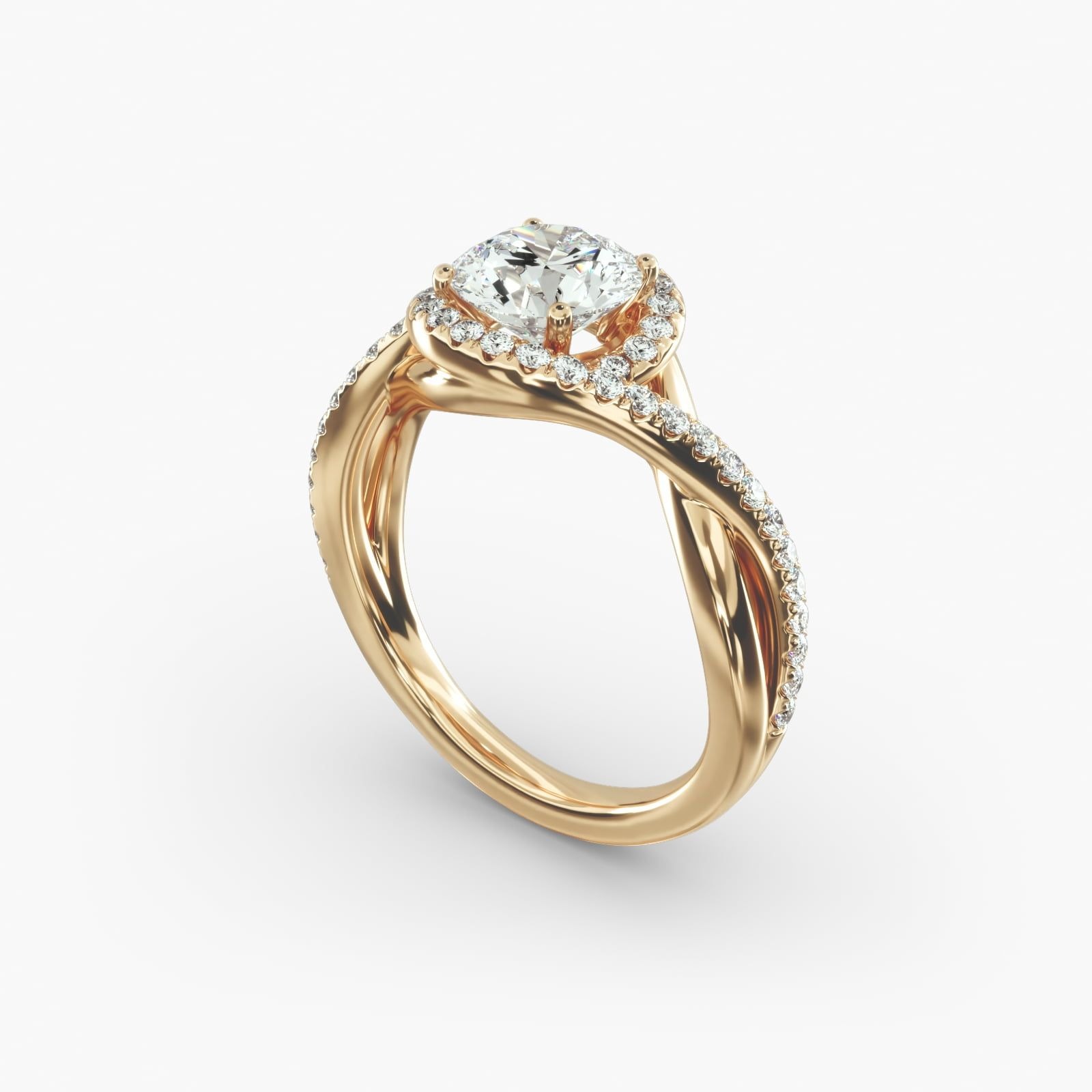 halo diamond ring in gold with diamonds