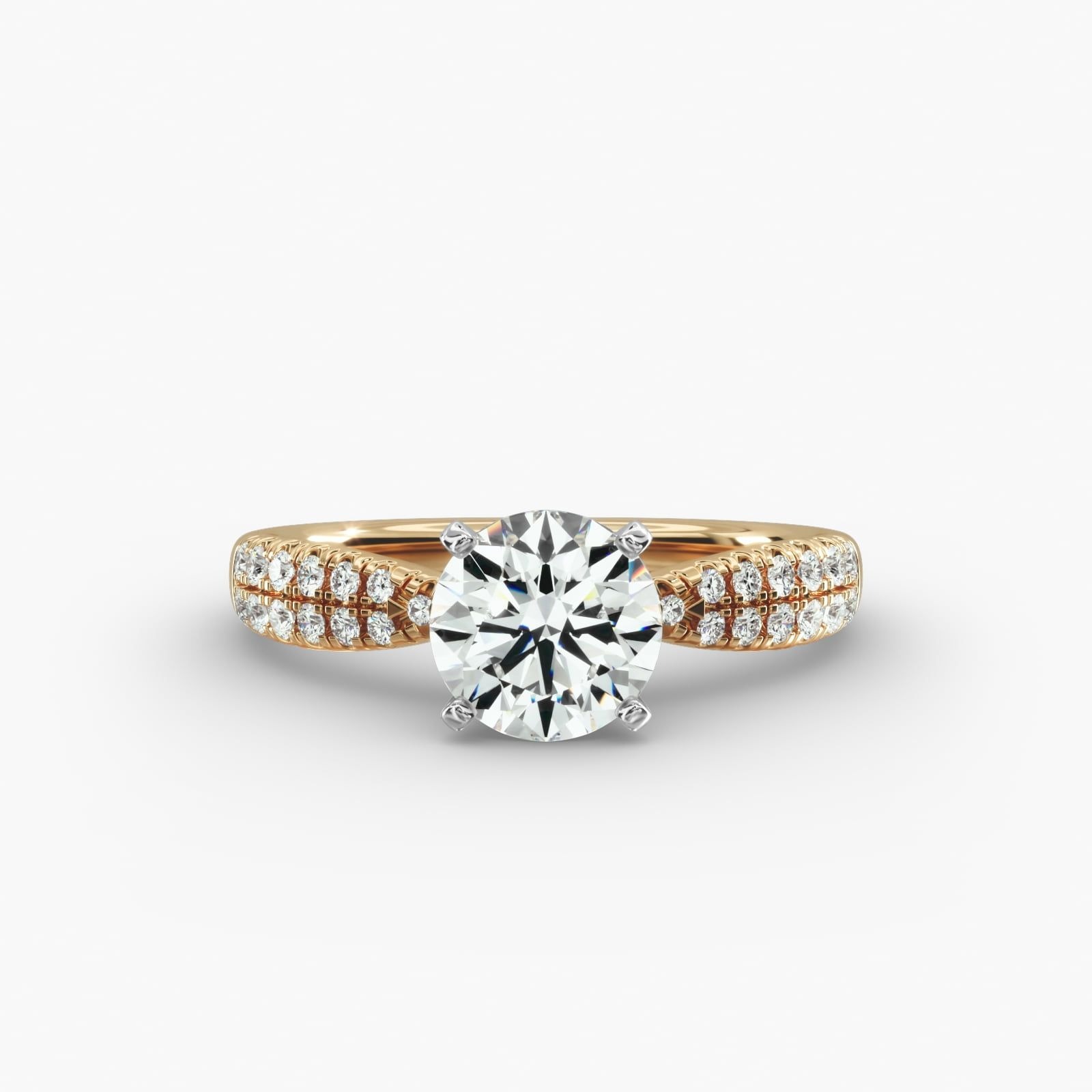 classic diamond ring in gold with diamonds