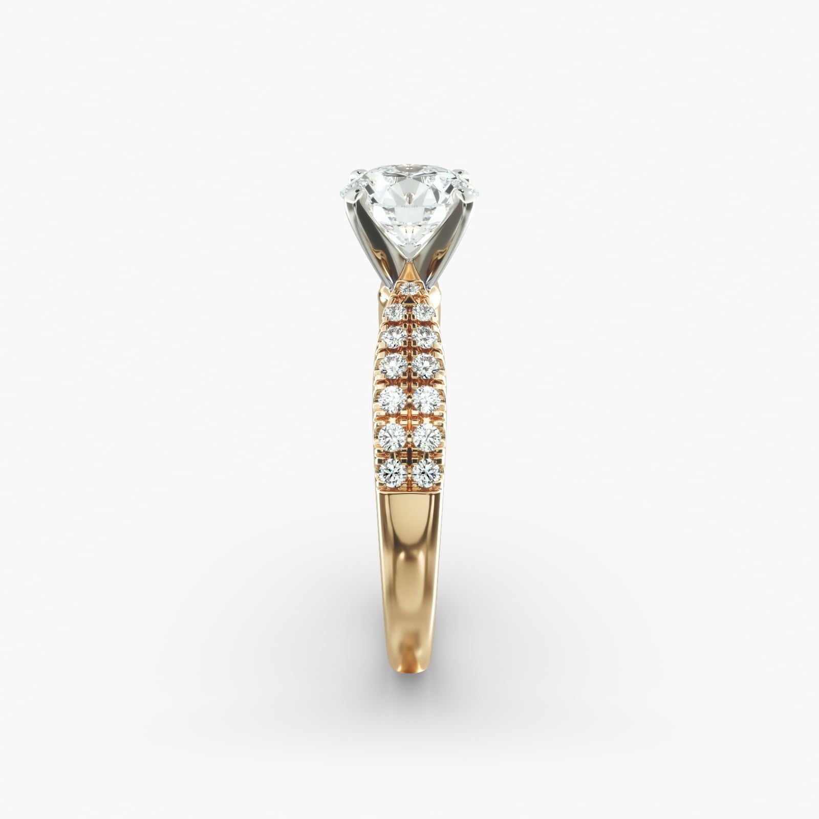 classic diamond ring in gold with diamonds