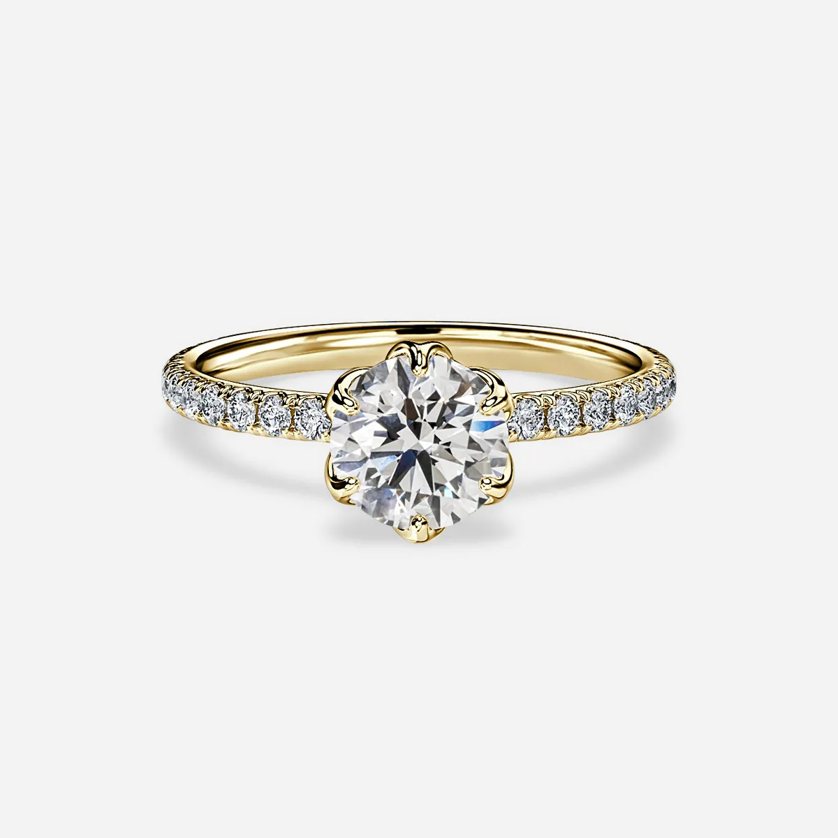 classic diamond ring in gold with diamonds