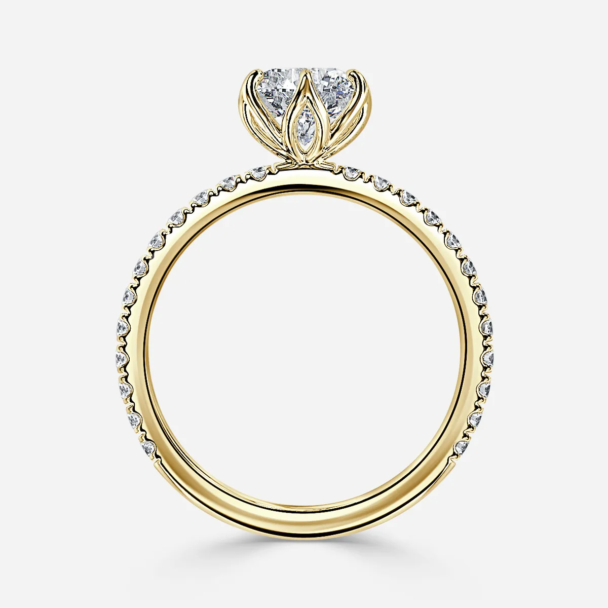 classic diamond ring in gold with diamonds