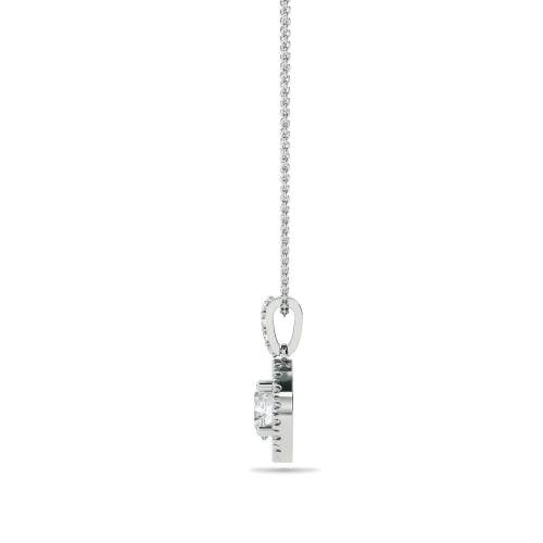 halo diamond pendant in gold with diamonds