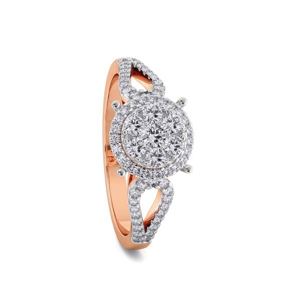 classic diamond ring in gold with diamonds