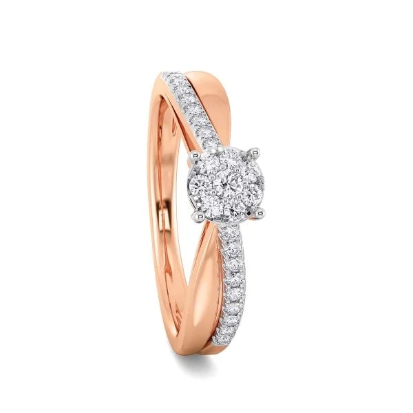 classic diamond ring in gold with diamonds