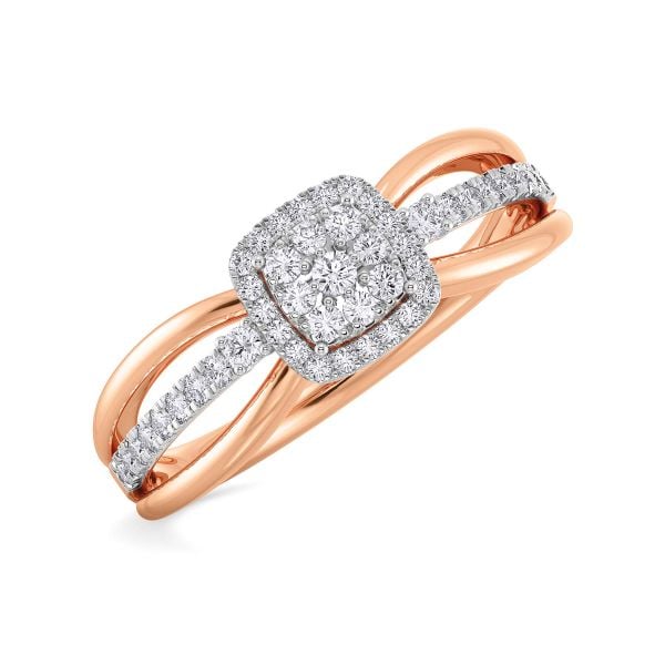 classic diamond ring in gold with diamonds