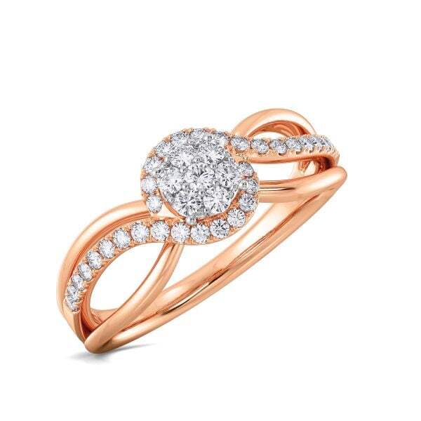 classic diamond ring in gold with diamonds