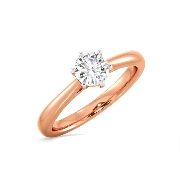 round diamond ring in gold with diamonds