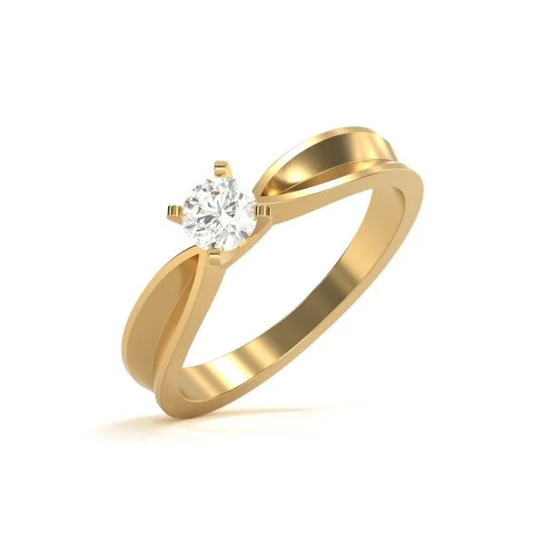 round diamond ring in gold with diamonds