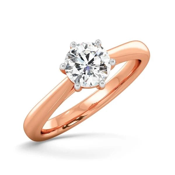 round diamond ring in gold with diamonds