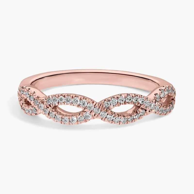 classic diamond band ring in gold with diamonds