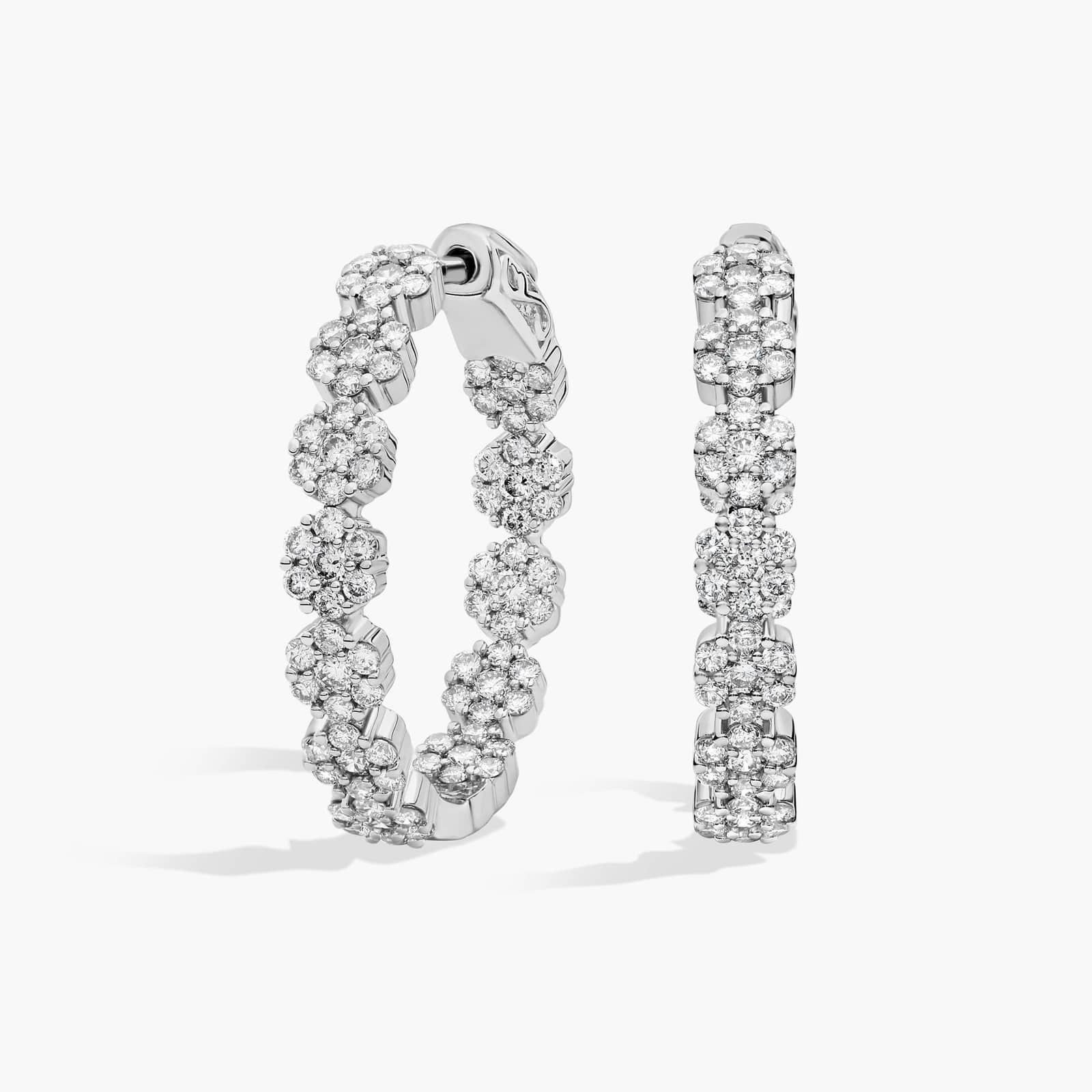 eternity diamond earrings in gold with diamonds