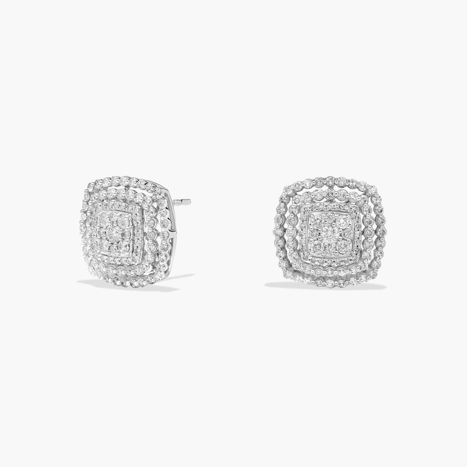 halo diamond earrings in gold with diamonds