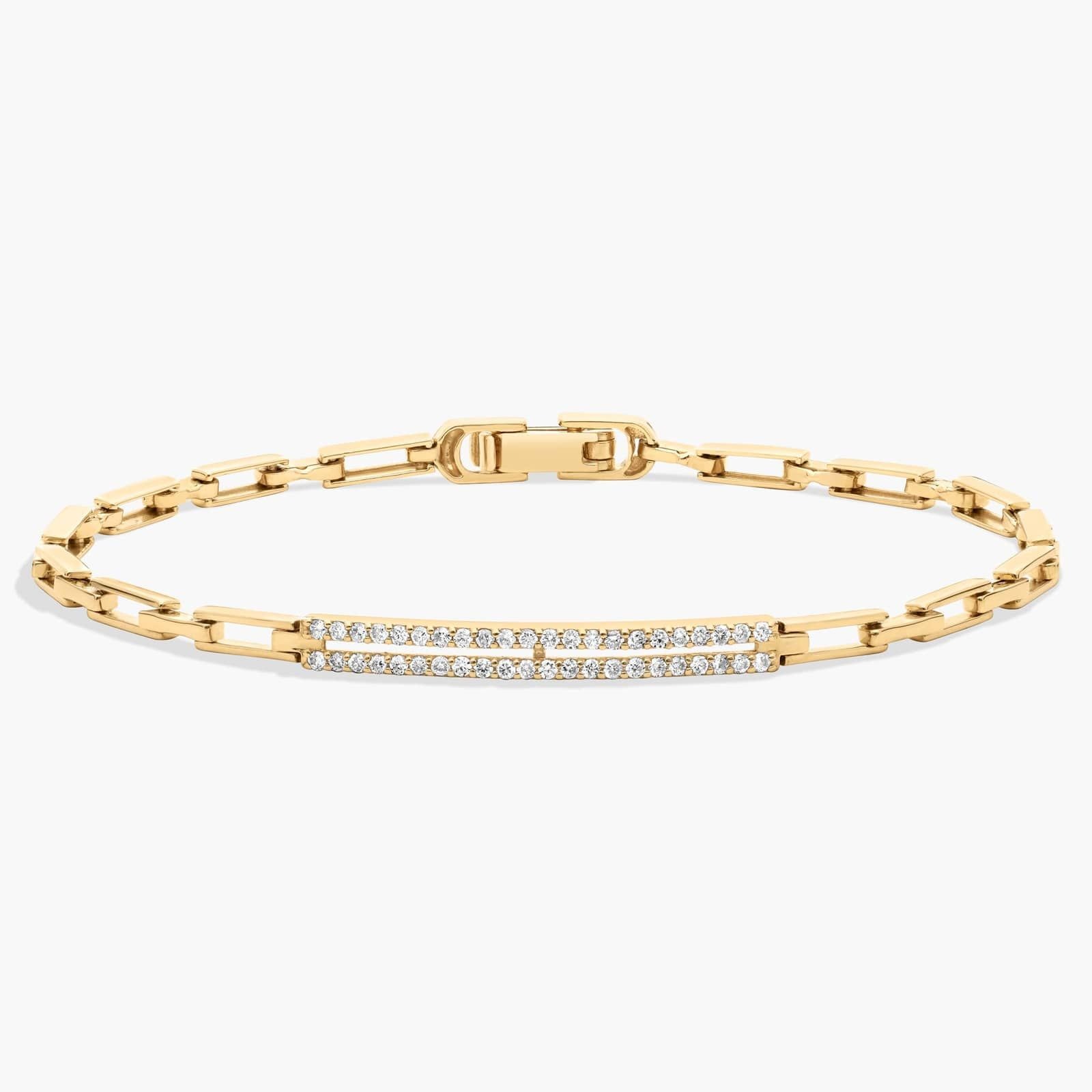 pave diamond bracelet in gold with diamonds