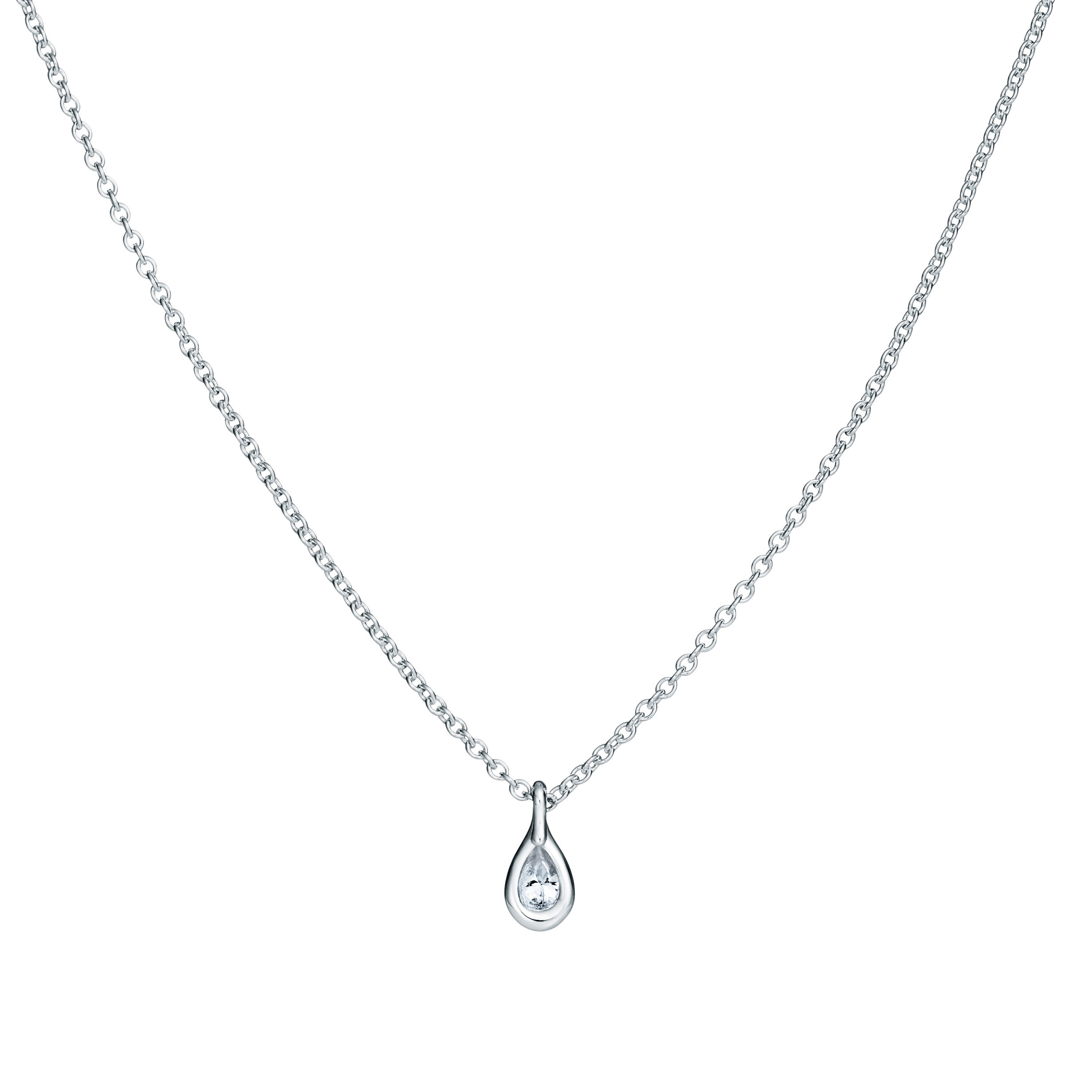 pear diamond pendant in gold with diamonds
