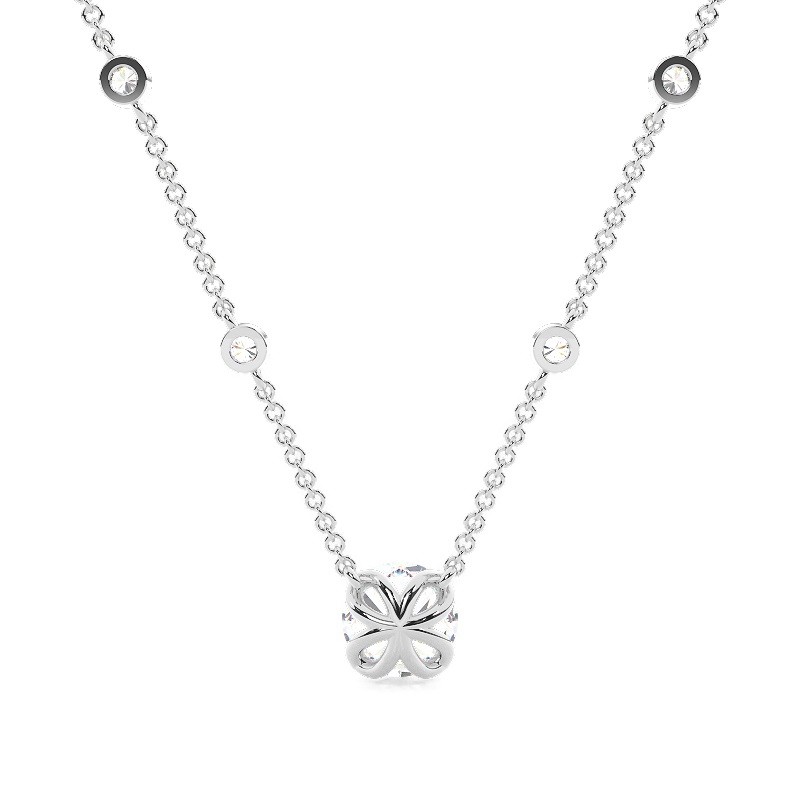 solitaire diamond pendant in gold with diamonds