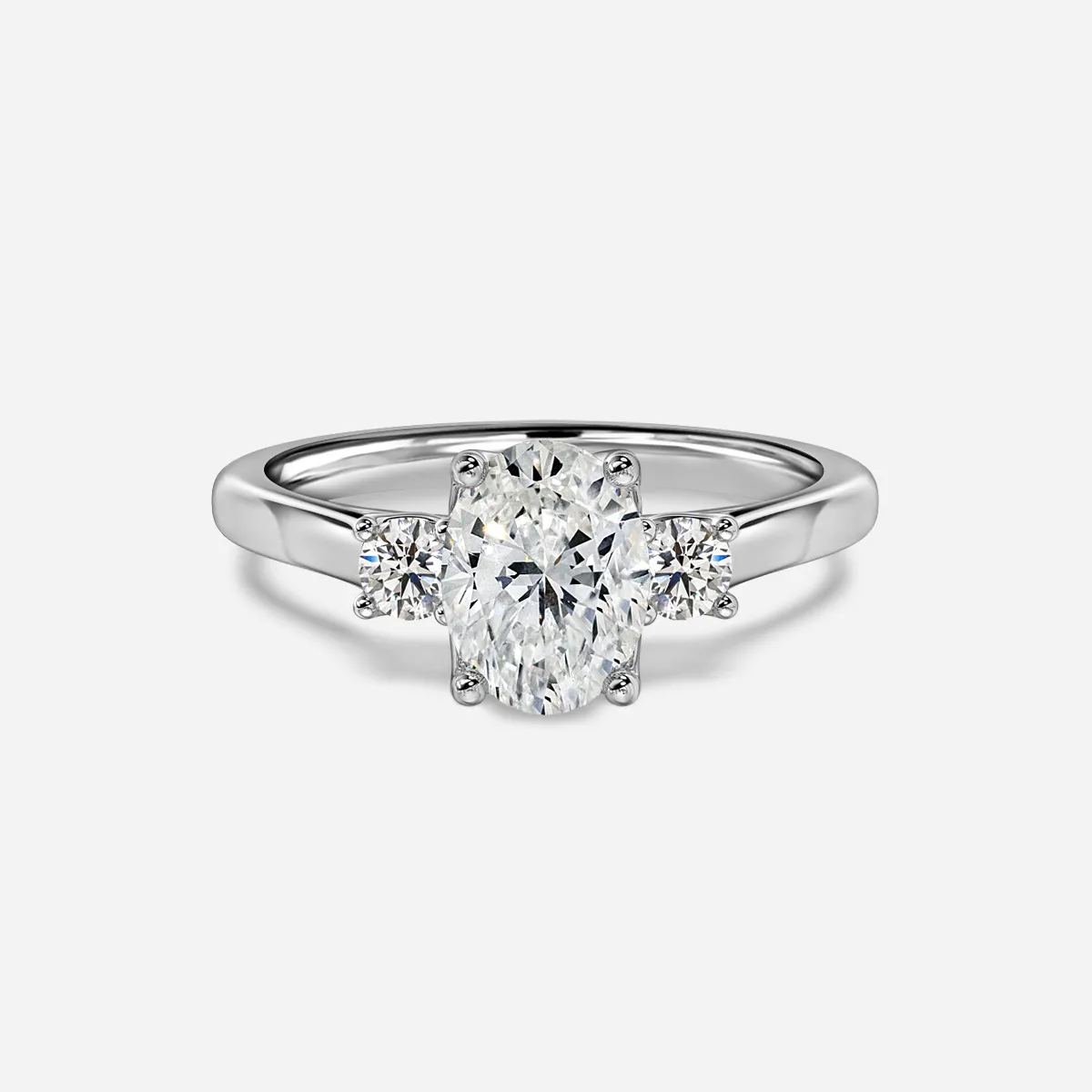 three stone diamond ring in gold with diamonds