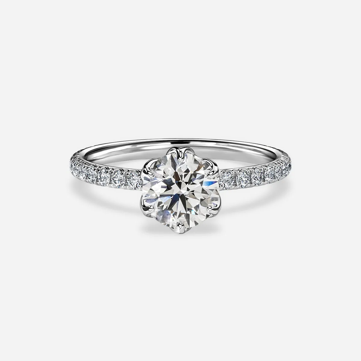 classic diamond ring in gold with diamonds