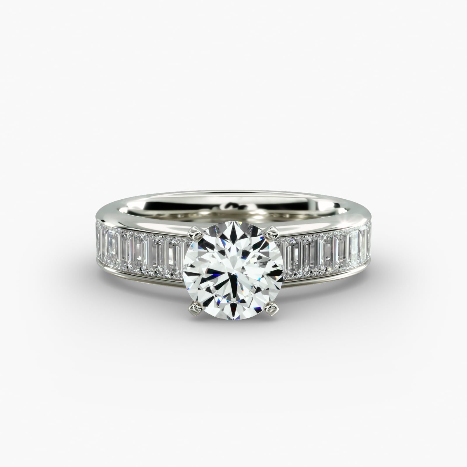 baguette diamond ring in gold with diamonds