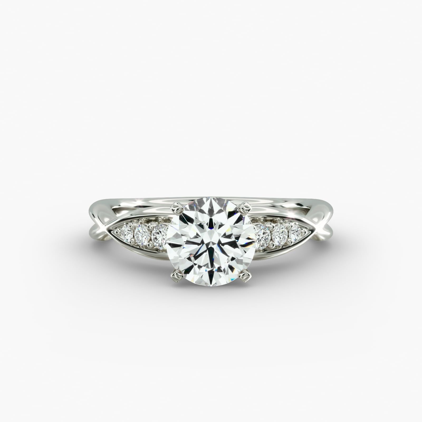 round diamond ring in gold with diamonds