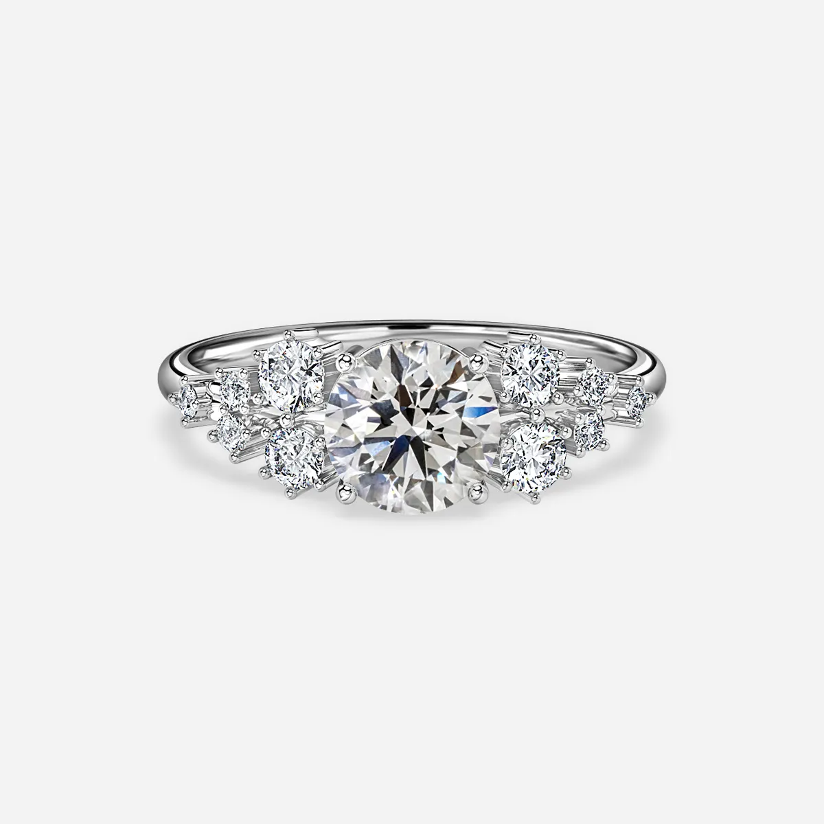 cluster diamond ring in gold with diamonds