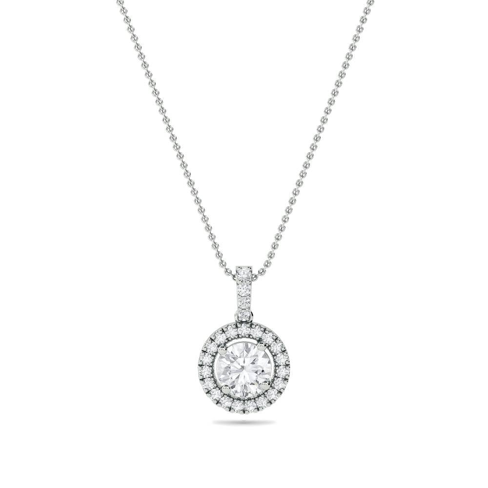 halo diamond pendant in gold with diamonds