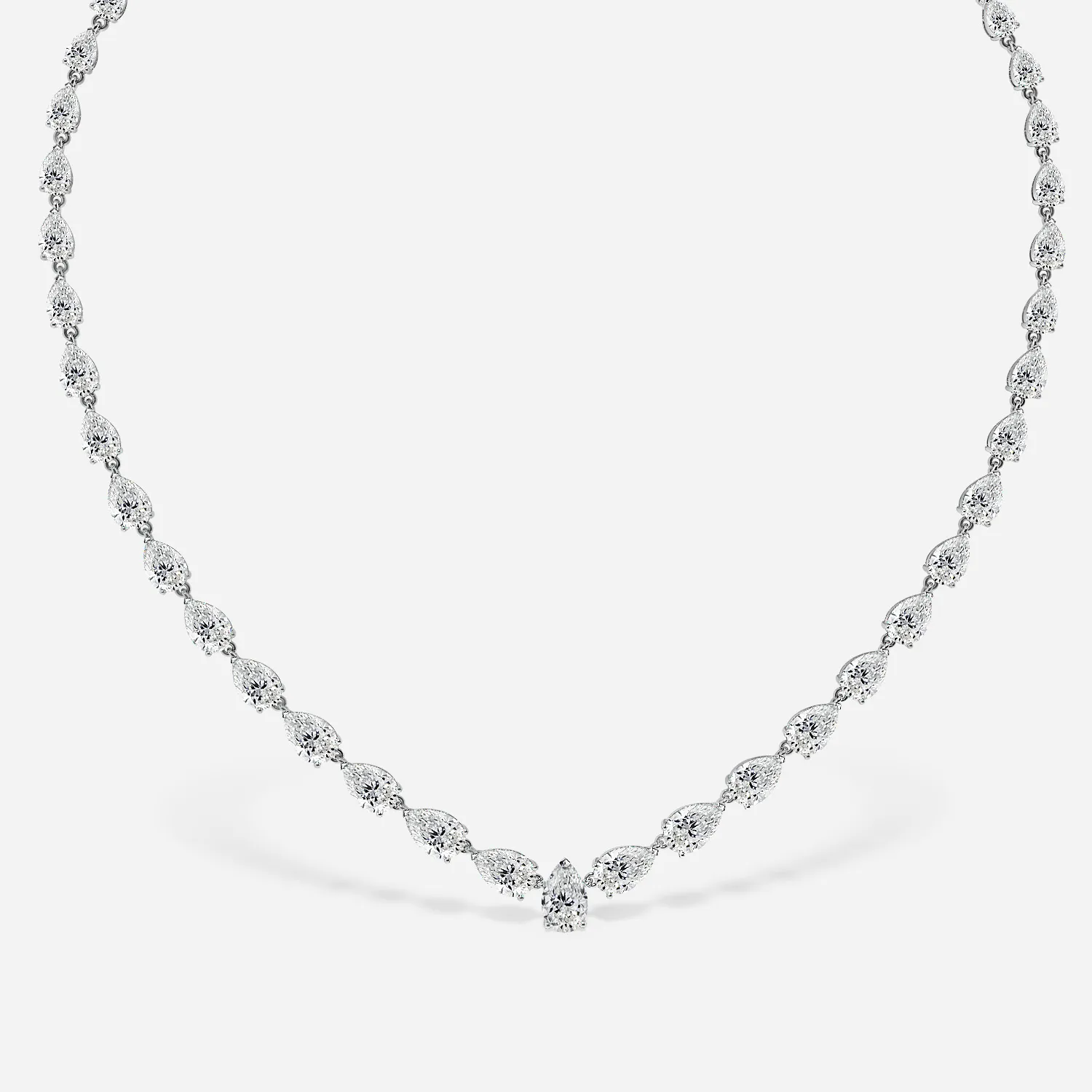 pear diamond necklace in gold with diamonds